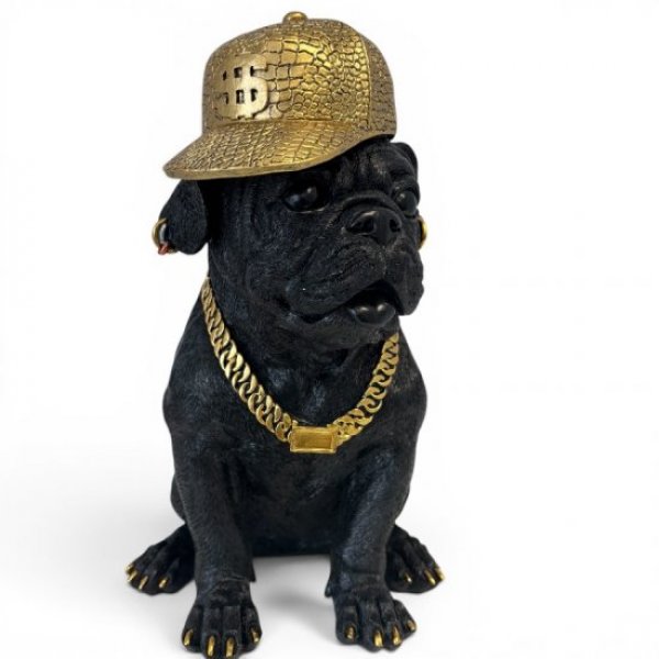 Hip Hop Hund, schwarz mit Cap (größere Version)